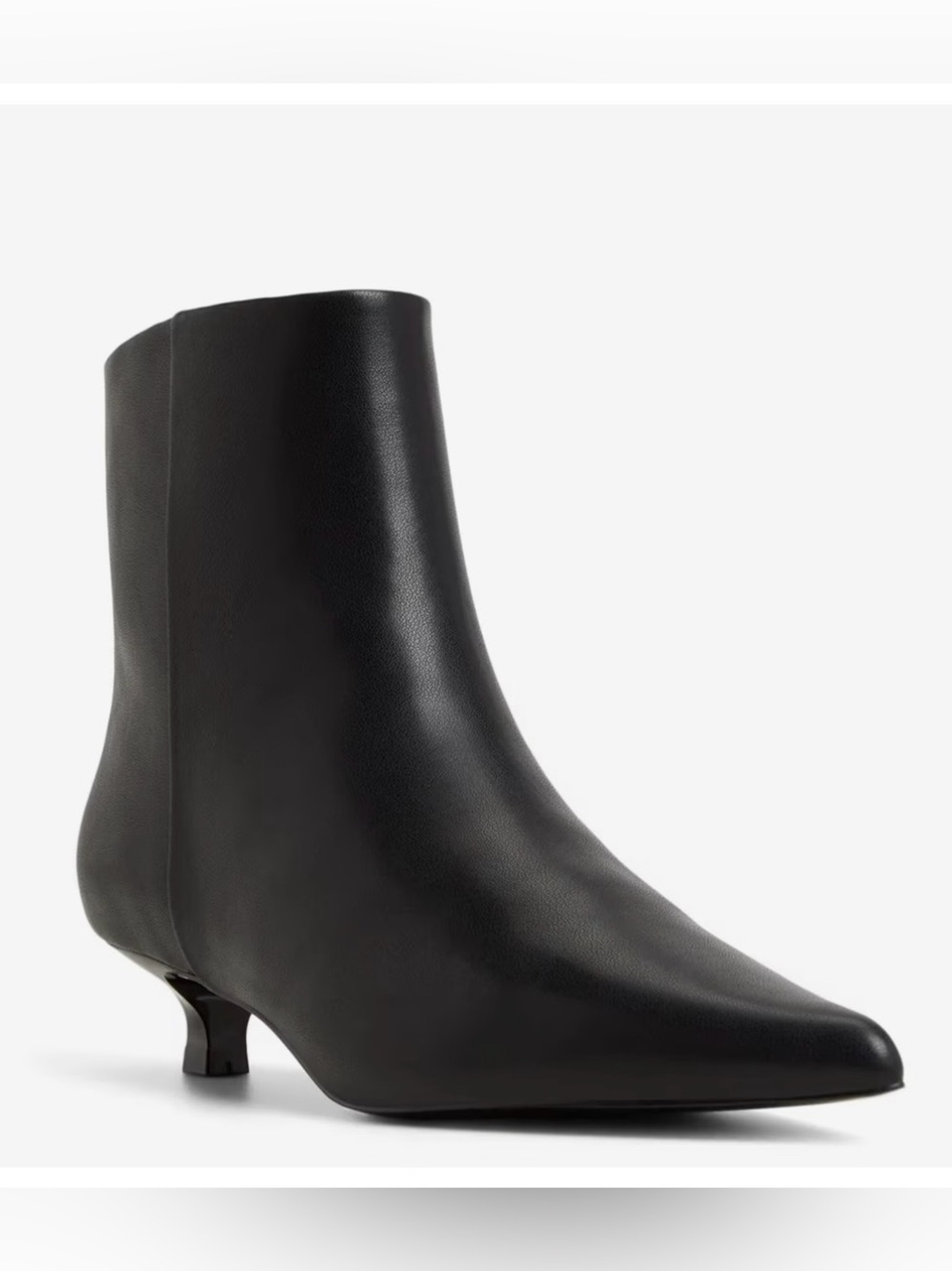 ALDO JOANAA Black Faux vegan Leather Kitten Heel Ankle Boots BOOTIES NEW 10